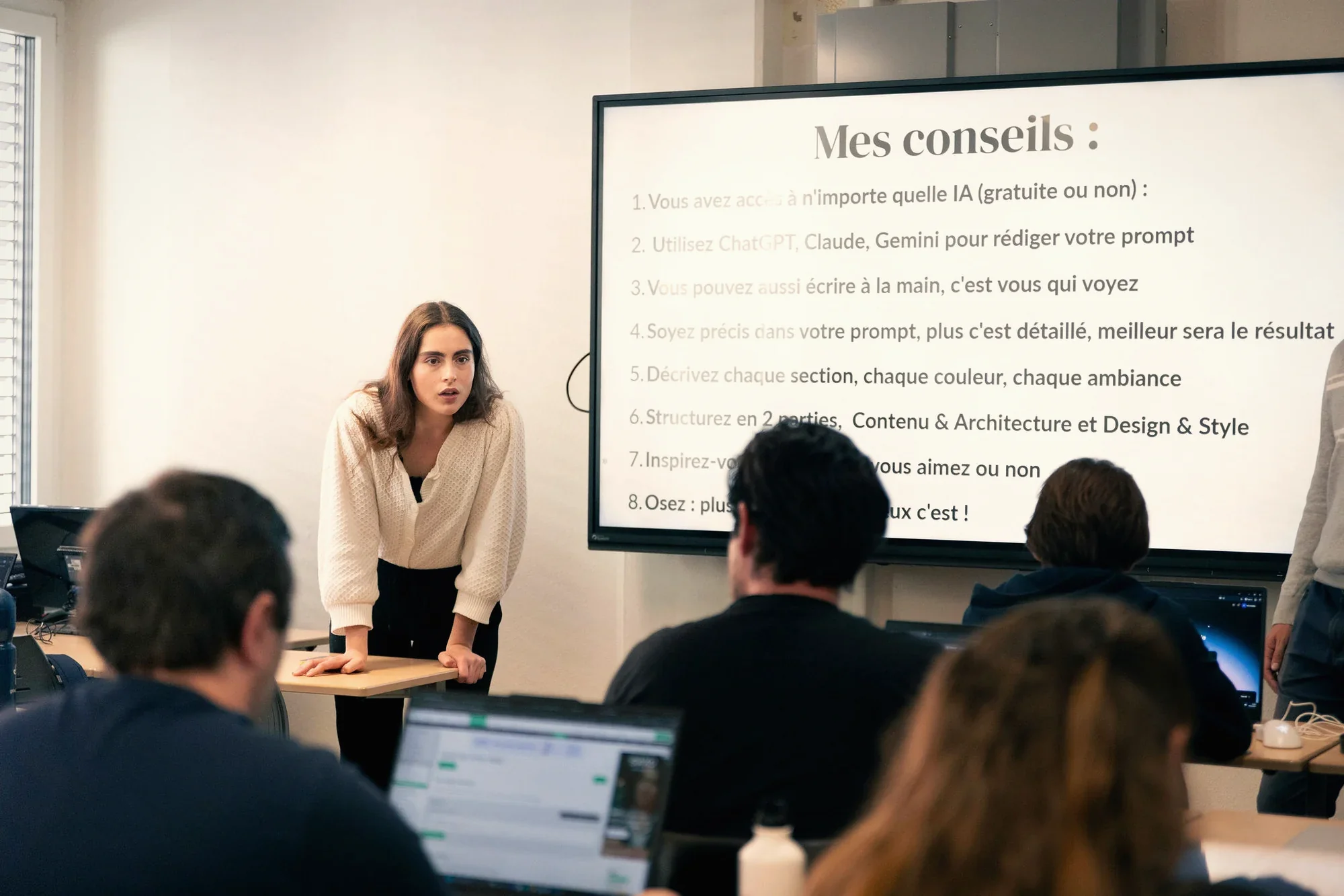 Océane Bondis explique la Méthode Leverage au tableau