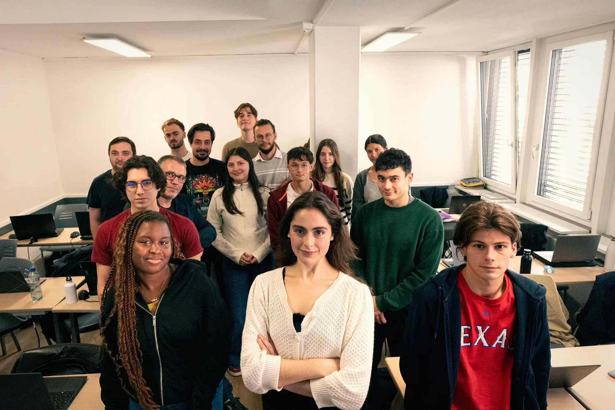 Océane Bondis avec la promotion de l'école Schulz à Genève